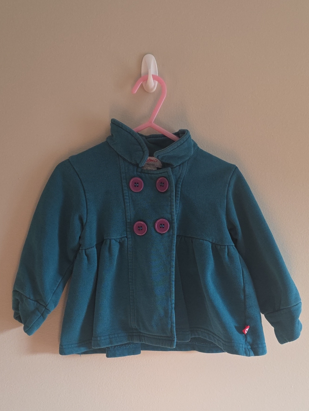 Zutano- Girls Teal Double-Breasted Jacket